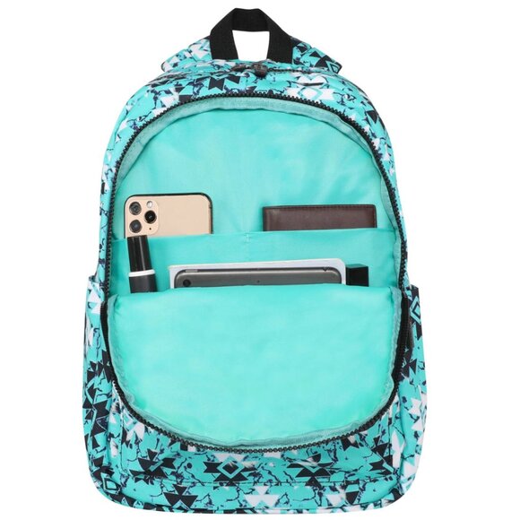 MONTANA WEST Nylon Turquoise Aztec Print Backpack Southwestern NWT - Picture 5 of 7